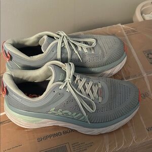 Hoka Women's Athletic Shoes in Light blue and Coral